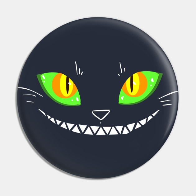 Creepy Cat Face Pin by sky665