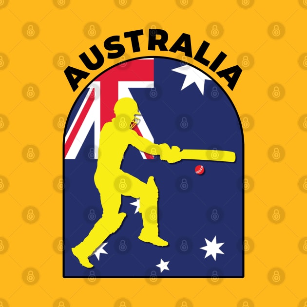 Australia Cricket Batsman Australia Flag by DPattonPD