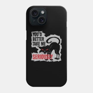 Serious Black Cat Phone Case