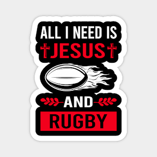 I Need Jesus And Rugby Magnet