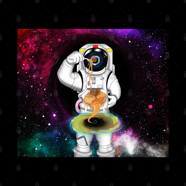 Astronaut with Spaghetti and Black HOles Astronaut Tapestry TeePublic