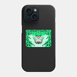 Mint Snow Leopard Face Phone Case