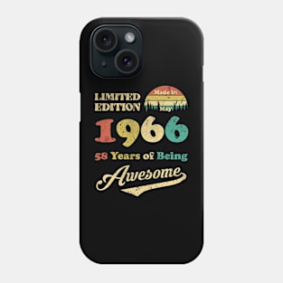 Made In May 1966 58 Years Of Being Awesome Vintage 58th Birthday Phone Case