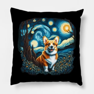 Corgi starry night Pillow