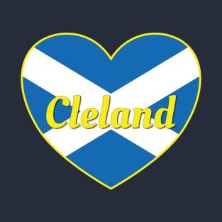 Cleland Scotland UK Scotland Flag Heart T-Shirt