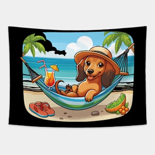 funny dog  chilling Tapestry