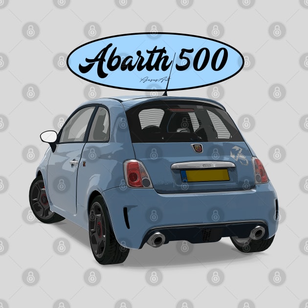 ABARTH 500 Light Blue Scorpion Back by PjesusArt