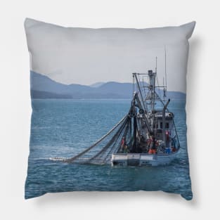 USA. Alaska. Boat Catching Fish. Pillow