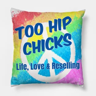 THC Rainbow Peace Blue Lettering Pillow