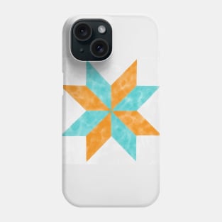 Annie Orange and Teal Quilt Star Watercolor Phone Case