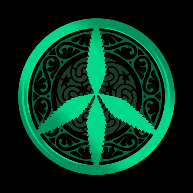 Celtic Weed Leaf Peace Symbol by Artizan