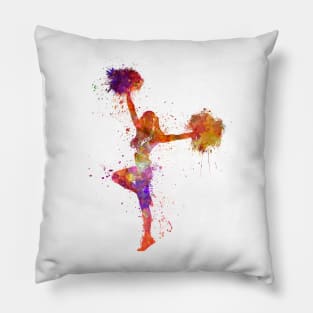 Sports cheerleader in watercolor Pillow