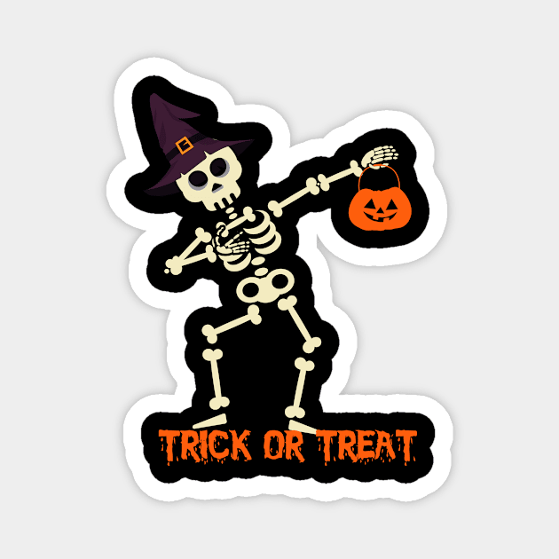 Kids Cute Boys Halloween Dabbing Skeleton Magnet by foxmqpo