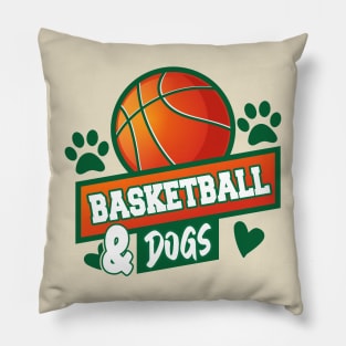 Basketball and dogs v2 Pillow