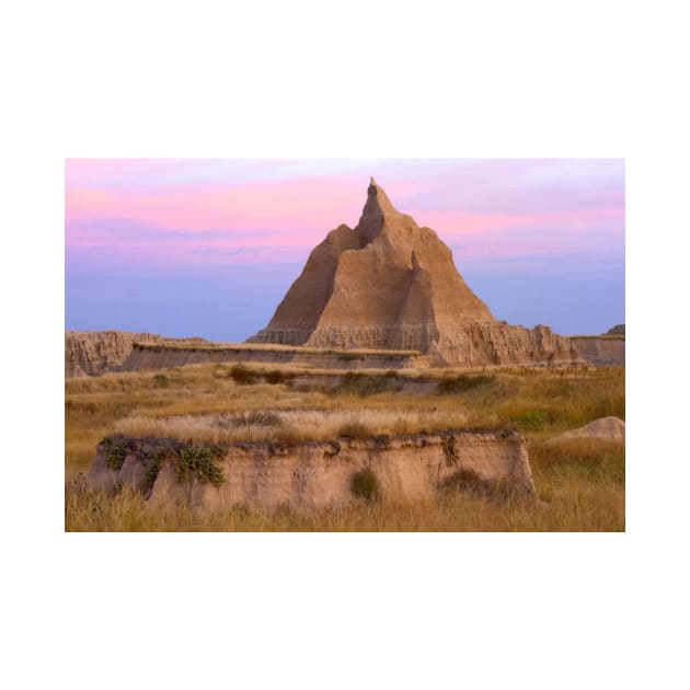 Landscape Showing Erosional Features With Grassland Badlands National Park by RhysDawson