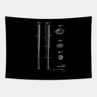 Baseball Bat Vintage Patent Drawing Funny Novelty Tapestry