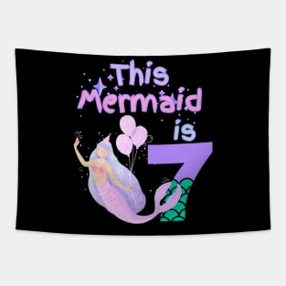 This Mermaid is 7 years old  Happy 7th birthday to the little Mermaid Tapestry