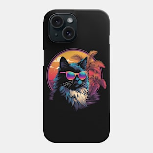 Retro Wave Balinese Cat Shirt Phone Case