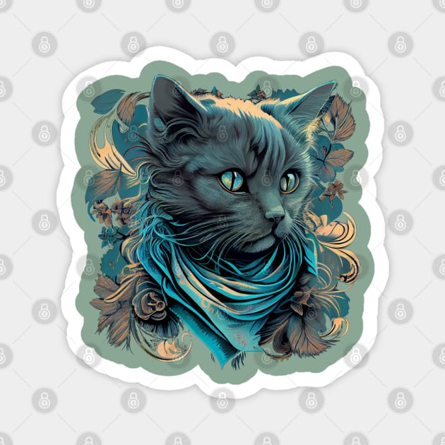 cat artwork Magnet by Mailson