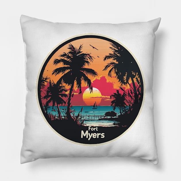 Fort Myers Florida Pillow by VelvetRoom