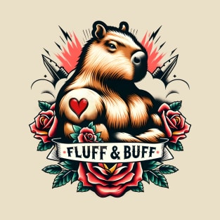 Muscled Capybara | Fluff'nBuff | Fitness Quote | Funny T-Shirt