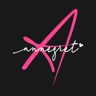 Annegret Name Personalized Pink Calligraphy Monogram T-Shirt