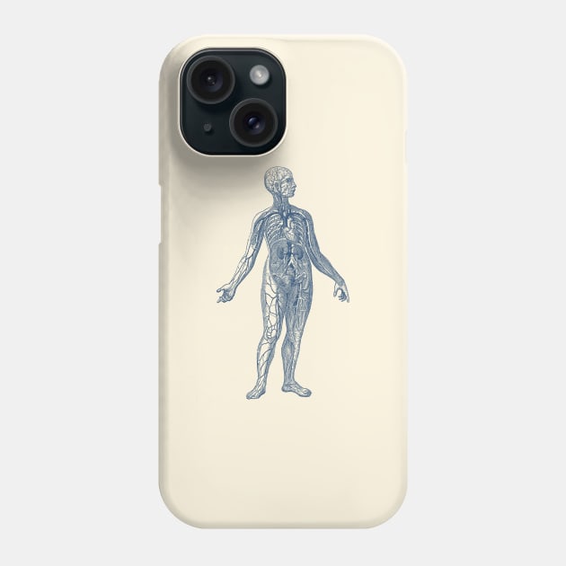 Human Vascular System Diagram Phone Case by Vintage Anatomy Prints