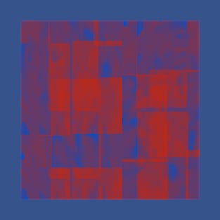 Abstract Blue and  Red Squares T-Shirt