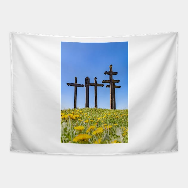 Emminger Plague Crosses, Germany Tapestry by holgermader