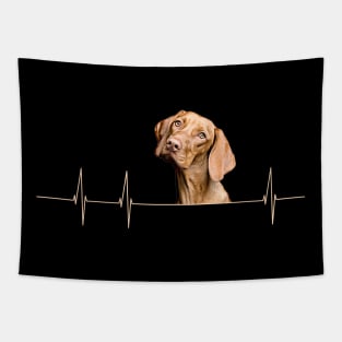 Funny Dog Heartbeat for Viszla Dog Lovers Tapestry