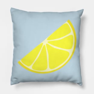 Lemon Wedge (light blue background) Pillow