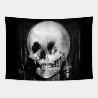 All is Vanity - Skull Optical Illusion Tapestry