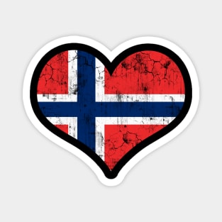 Norway Norwegian Flag Heart Norge Love Distressed Magnet