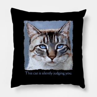 Disappointed, disapproving, judging cat - funny, cute cat design Pillow