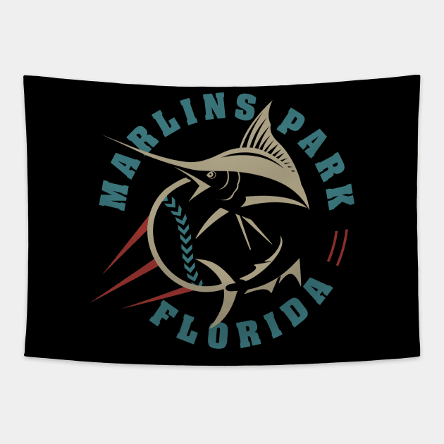 Marlins Park Florida Baseball Tapestry by Toogoo