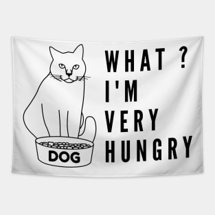 What i'm hungry funny cat and dog bowl Tapestry