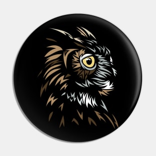 Tribal owl profile Pin