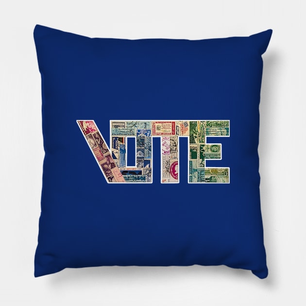 Vote stamps dark backgrounds Pillow by Voter Merch