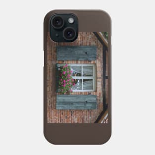 Rustic Window and Red Bricks Wall Phone Case