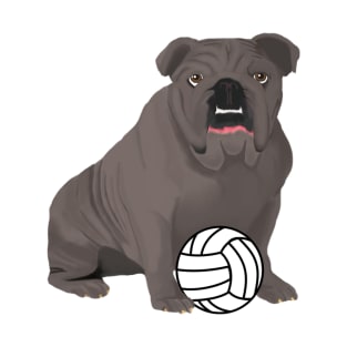 Volleyball Gray Bulldog T-Shirt