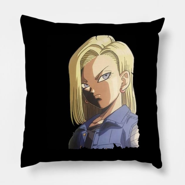 ANDROID 18 MERCH VTG Pillow by funnymushroomz