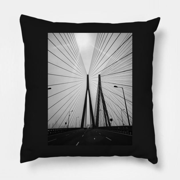 Bandra-Worli Sea Link, Bombay Pillow by AariciaH