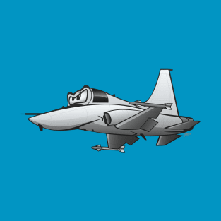 Military Fighter Jet Airplane Cartoon T-Shirt