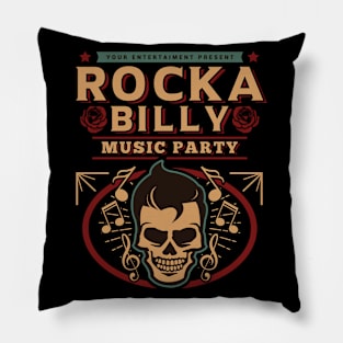 Rockabilly Skull Pillow