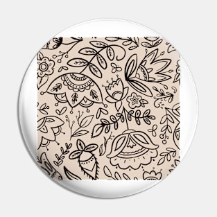 Folk art botanical pattern Pin