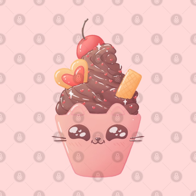 Chocolate Soft Serve Cat by LenasScribbles