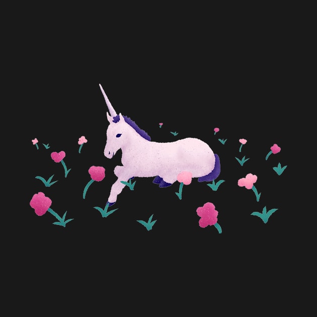 Unicorn Resting in Roses by Annelie