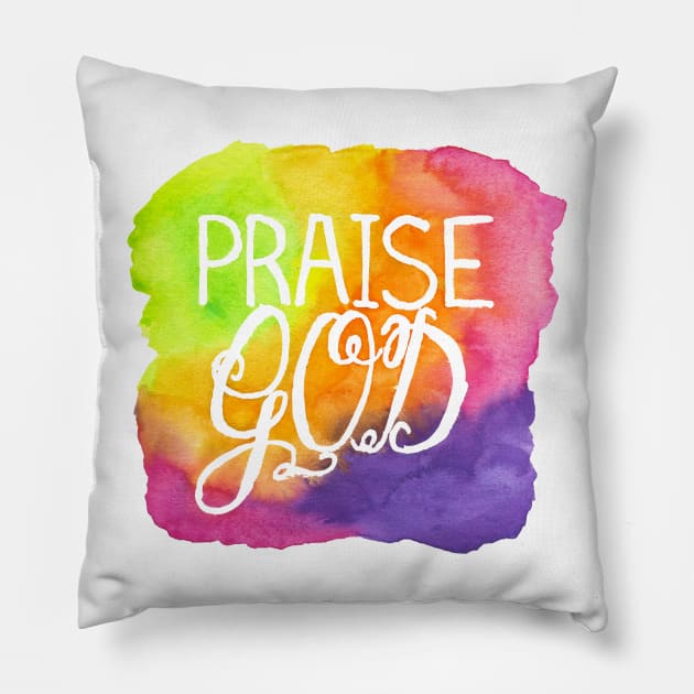 Hand Painted Watercolor "Praise God" Pillow by SingeDesigns