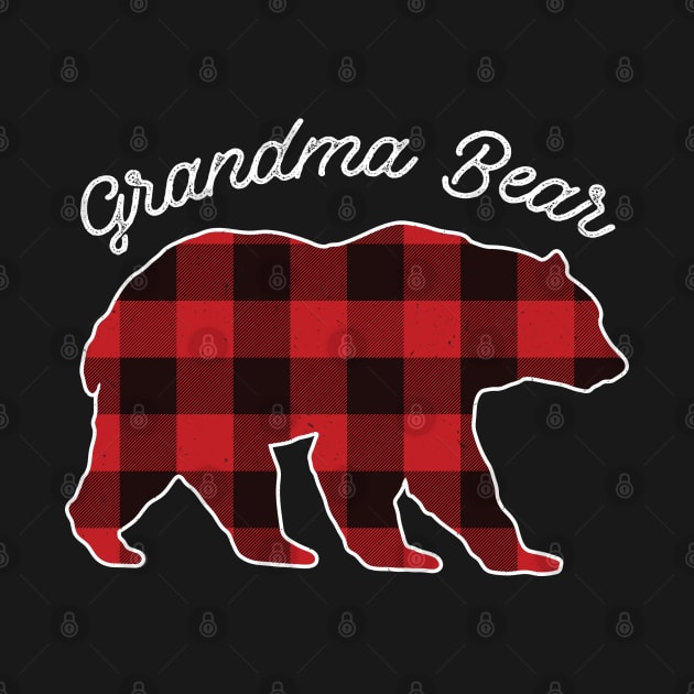 Grandma Bear - Red Plaid Christmas Pajama Family Gift by heart teeshirt