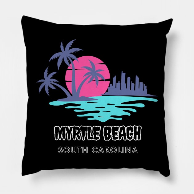 Myrtle Beach South Carolina Pillow by Moulezitouna